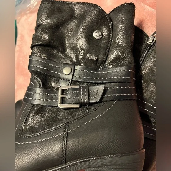 Spring Step Boisa Black water-resistant vegan leather boots shock resist heals - Picture 5 of 10